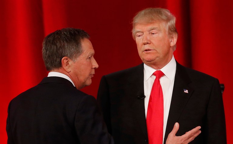 Donald Trump bashed John Kasich's experience and principles, calling him 