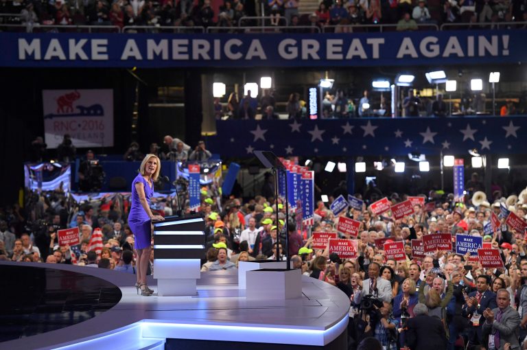 Conservative political commentator Laura Ingraham speaks during the third day of the Republican National Convention in Cleveland, Wednesday, July 20, 2016. (AP Photo/Mark J. Terrill)