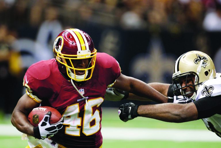 Matthew Hinton/AP
Washington Redskins running back Alfred Morris ran for 96 yards and two touchdowns in Week 1 against the New Orleans Saints.