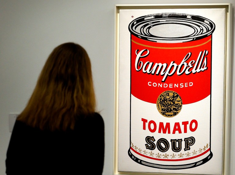 The FBI was called in April 7 to investigate the disappearance of $500,000 worth of pop art masterpieces, all of which feature the same picture of a Campbell's soup can. (AP Photo/Kirsty Wigglesworth)