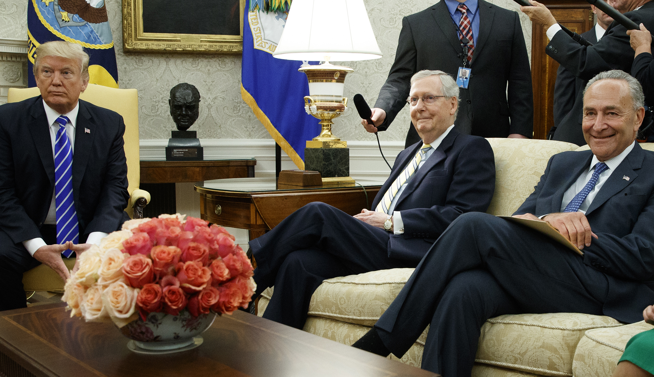 Chuck Schumer defends Mitch McConnell from Trump’s gridlock complaints