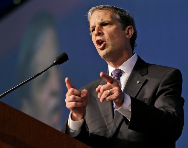 State Sen. Mark Obenshain speaks during his acceptance speech for the Republican nomination for attorney general at the Virginia Republican convention in Richmond, Va., on May 18. (AP Photo/Steve Helber. File)