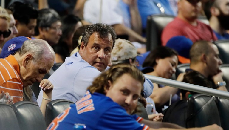 Christie said he was repeatedly heckled by the fan, identified as Brad Joseph. (AP Photo/Frank Franklin II)