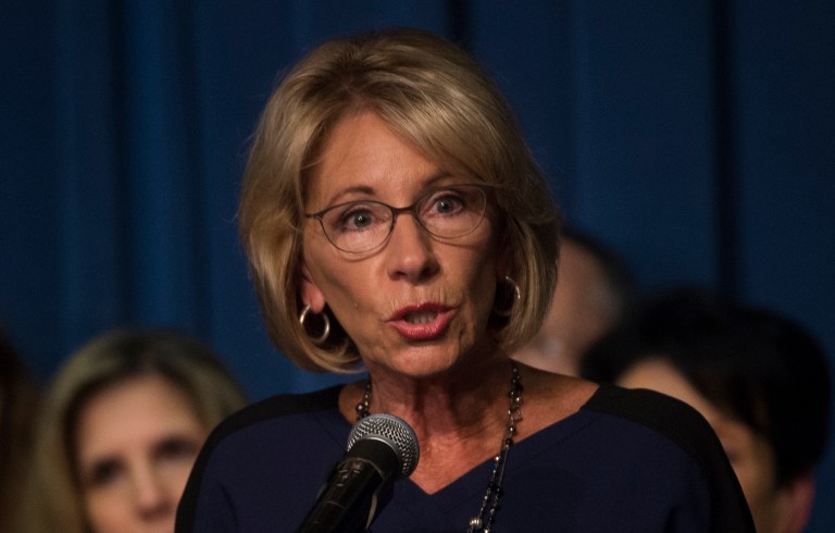 Education Secretary Betsy DeVos is reportedly being protected by the United States Marshals Service. (AP Photo/Molly Riley)