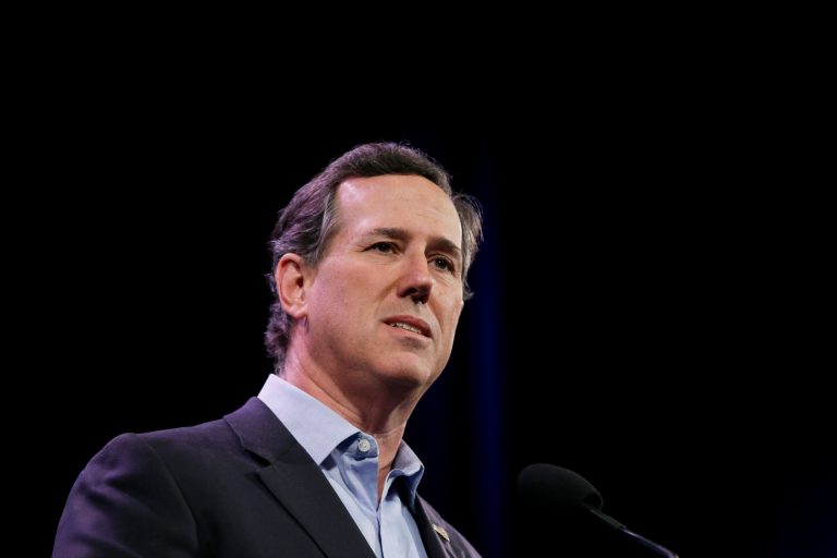 As Rick Santorum spoke to the Conservative Political Action Conference Friday in Maryland, members of the audience were streaming out the door. (AP Photo)
