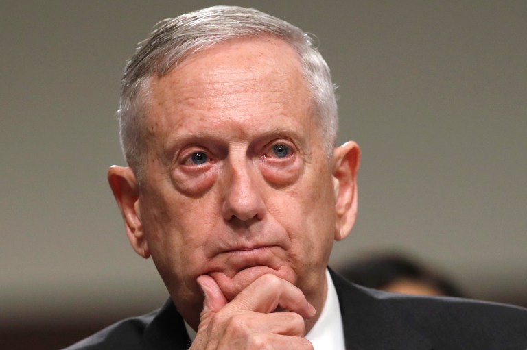 Defense Secretary Jim Mattis listens while testifying on Capitol Hill on June 13 before a Senate Armed Services Committee hearing on the defense department's budget. (AP Photo/Jacquelyn Martin)