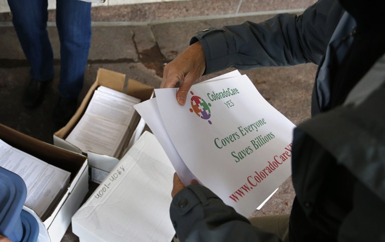ColoradoCare, the proposed single-payer system, would replace most private health insurance and put Medicaid and other state-federal programs in ColoradoCare's control. (AP Photo/Brennan Linsley)