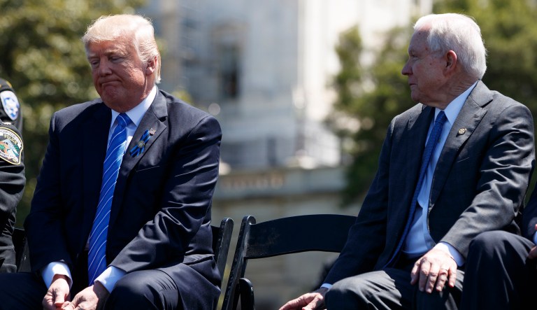 Trump couldn't ask for a better attorney general to take on the issue of illegal immigration. (AP Photo/Evan Vucci)