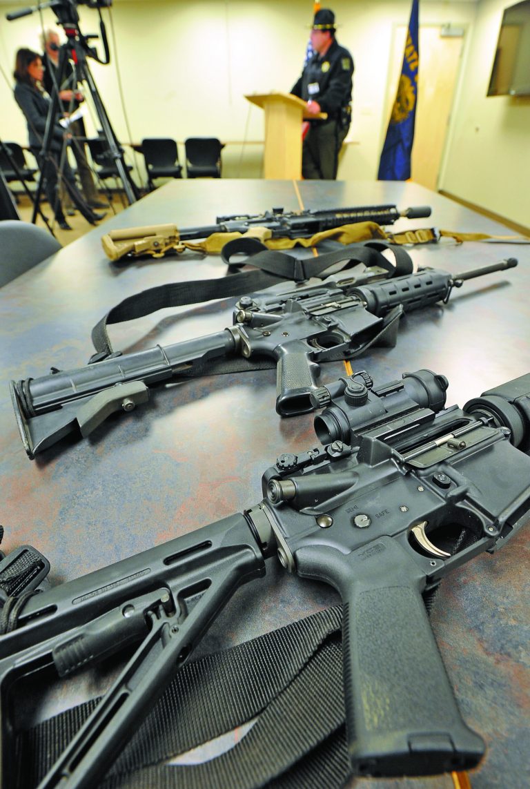 Jackson County Sheriff Mike Winters voices his opinion on President Barack Obama's gun control plans during a news conference on Jan. 16, 2013. From Oregon to Mississippi, President Barack Obama's proposed ban on new assault weapons and large-capacity magazines struck a nerve among rural lawmen and lawmakers, many of whom vowed to ignore any restrictions, and even try to stop federal officials from enforcing gun policy in their jurisdictions. (AP Photo/The Medford Mail Tribune, Jamie Lusch)