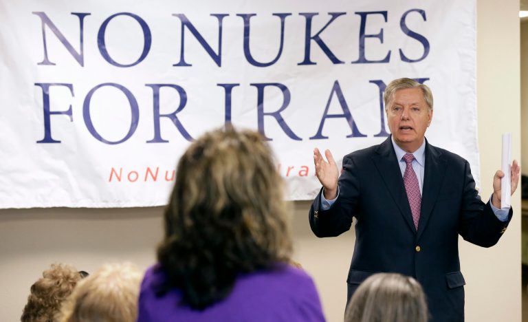 Speaking in Spartanburg, S.C., on Monday, Sen. Lindsey Graham said President Obama's nuclear deal with Iran has been the source of many sleepless nights. (AP Photo)
