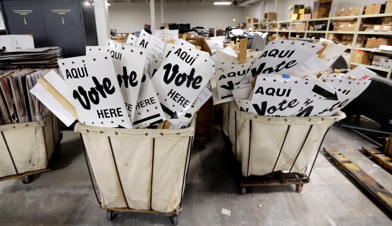 The primary race in Texas on Tuesday was seen in its run-up as a potential case study in what may happen in other parts of the country, given Texas' status as a deep-red state. (AP Photo/Eric Gay)