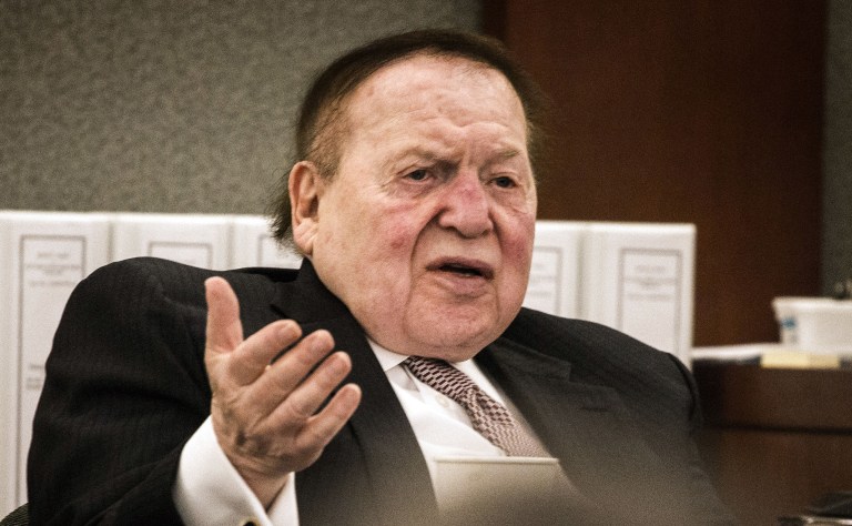 Sheldon Adelson wrote Trump's inaugural committee a $5 million check, the largest single donation ever made to an incoming president's inauguration. (Jeff Scheid/Las Vegas Review-Journal via AP, Pool, File)