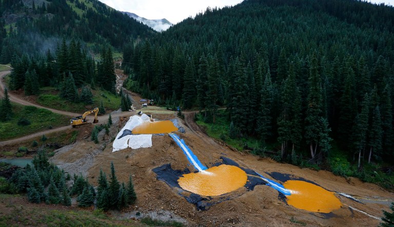 The Aug. 5, 2015, mine disaster spilled 3 million gallons of heavy-metal-laced sludge into Animas River tributaries that flowed through Colorado, New Mexico, and Utah. (AP Photo/Brennan Linsley, file)