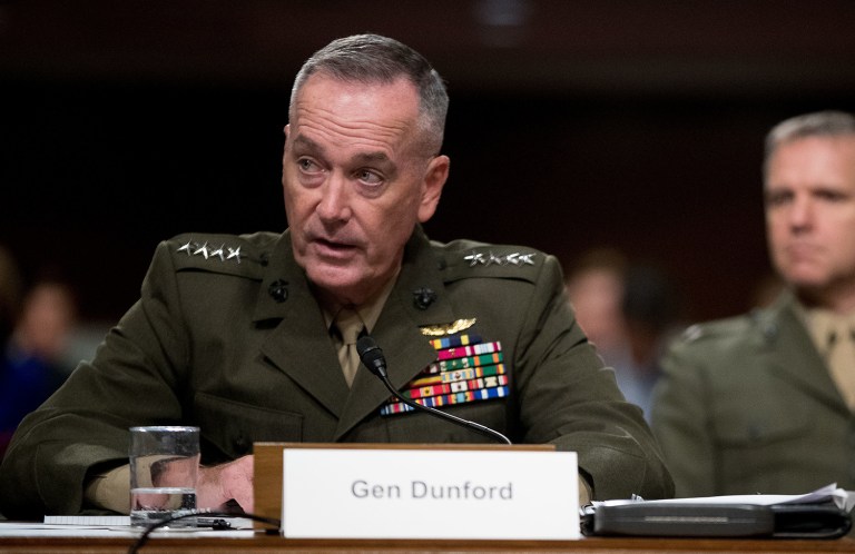 Joint Chiefs Chairman Gen. Joseph Dunford has no plans to meet with President-elect Trump in the comings days. (AP Photo/Andrew Harnik)