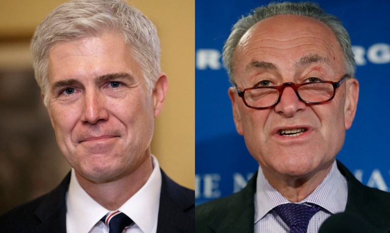 Gorsuch takes the side of the law where Schumer takes the side of who he sees as the 