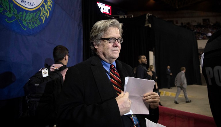 Bannon says he plans to 'go to war' against Trump's opponents. (AP Photo/Andrew Harnik)