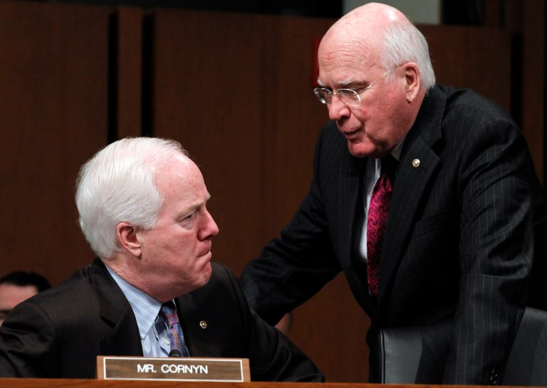 Senate Judiciary Committee Chairman Patrick Leahy, right, and Sen. John Cornyn, the ranking minority member of the panel, struck a blow Tuesday for maintaining agreement across the partisan aisle on the importance of protecting the public's right to know what its government is doing. (AP Photo)