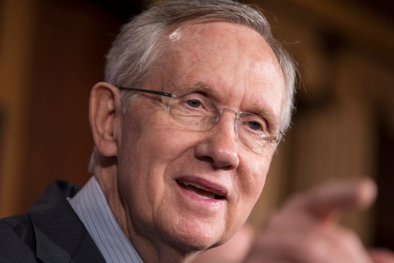 Senate Majority Leader Harry Reid thinks Democrats are treated unfairly by the traditional media as the government shutdown fight continues. (AP/J. Scott Applewhite)