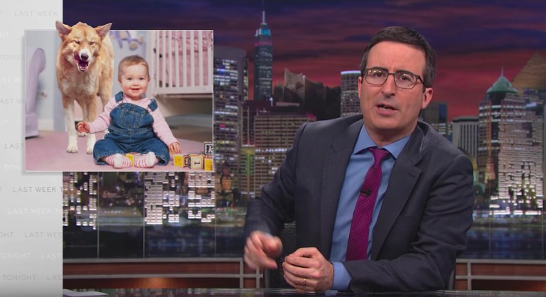 How'd John Oliver summon a flash mob of Internet outrage? He took aim at FCC Chairman Tom Wheeler. (Screen shot)