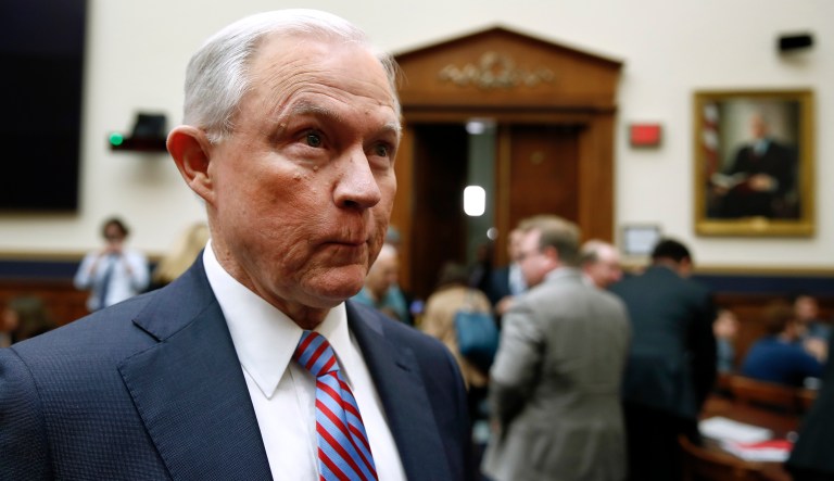 Attorney General Jeff Sessions said he has no interest in his old Senate seat, despite Republican leaders in Congress floating his name as a write-in candidate for the Alabama special election in December. (AP Photo/Carolyn Kaster)