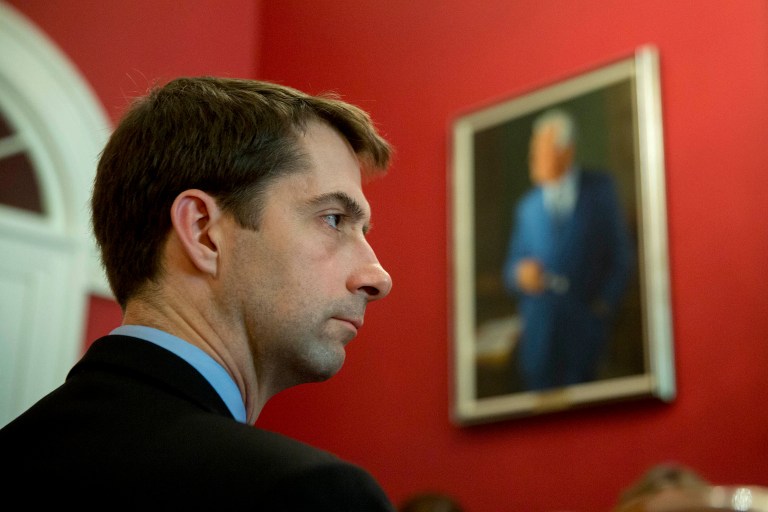 —œIf you look at the many crises we have around the world, she was there at the beginning of almost every one,—&pound; said Arkansas Sen. Tom Cotton. (Andrew Harrer/Bloomberg)
