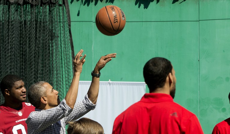 The president has played basketball before every major election he's won. (AP Photo/Pablo Martinez Monsivais)