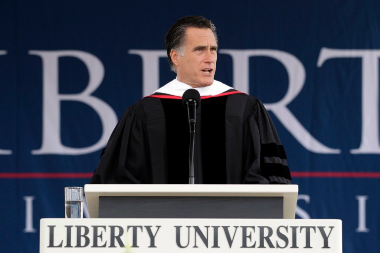 Romney urges grads to honor family commitments