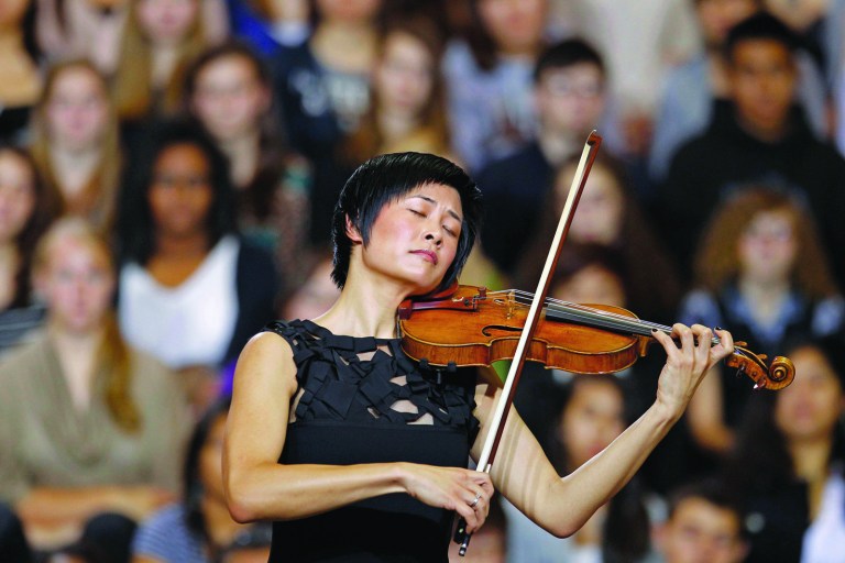 Haraz N. Ghanbari/AP file
Violinist Jennifer Koh performs for First Lady Michelle Obama and South Korea's First Lady Kim Yoon-Ok during a musical performance at Annandale High School in Annandale, Va., Thursday, Oct. 13, 2011.