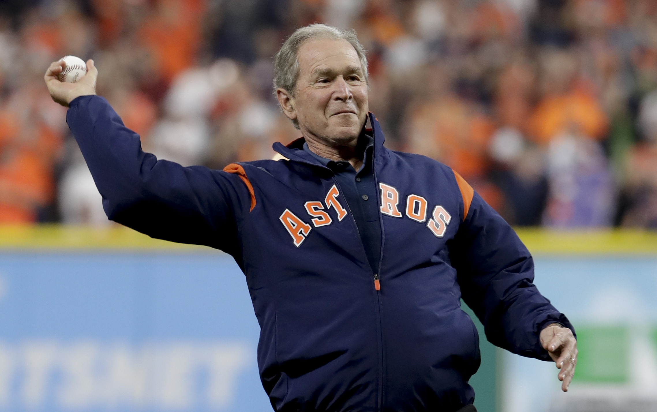 George W. Bush tosses a strike in first pitch at Game 5 of the World Series: Watch