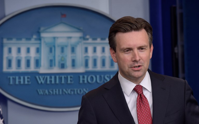 White House press secretary Josh Earnest speaks during the daily briefing at the White House in Washington, Monday, Oct. 17, 2016. (AP Photo/Susan Walsh)