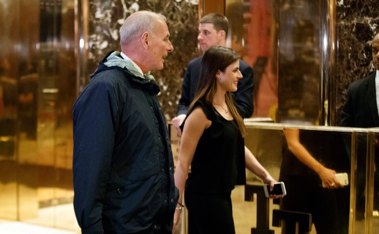 President-elect Trump nominated retired Gen. John Kelly for secretary of homeland security on Wednesday. (AP Photo/Evan Vucci)