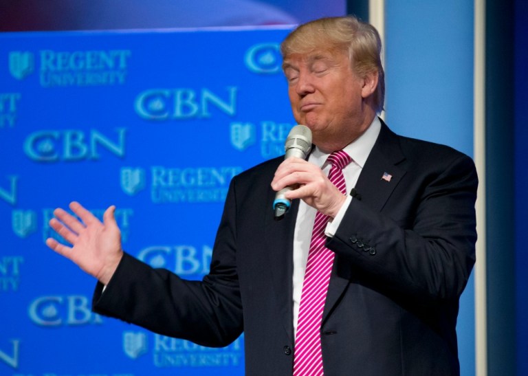 Donald Trump leads the field with the support of 37 percent of those surveyed in Alabama, Arkansas, Georgia, Tennessee, Texas and Virginia. (AP Photo)