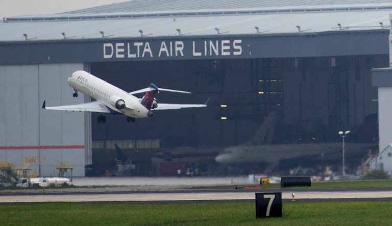 In this 2016 photo, a Delta Air Lines plane takes off at Atlanta's Hartsfield International Airport in Atlanta. Republicans in the Georgia state legislature vowed to kill the Delta tax break on fuel after the airline announced it would no longer offer discounted fares to National Rifle Association members, and they passed a bill to that effect on Thursday. (AP Photo/Branden Camp)