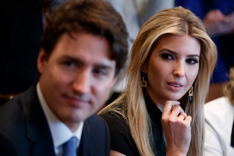 Ivanka Trump attended a Broadway show with Canadian Prime Minister Justin Trudeau and his wife, Sophie, on Wednesday. (AP Photo/Evan Vucci)