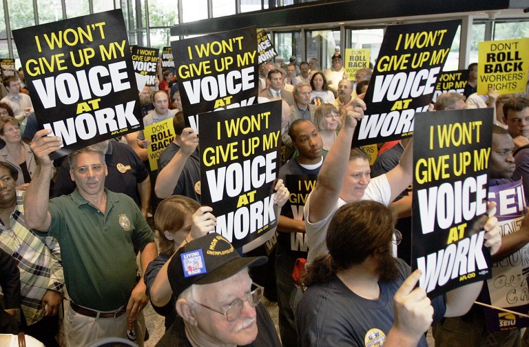 The disconnect between union leadership, which overwhelmingly supported Hillary Clinton, and union membership is telling. (AP Photo)