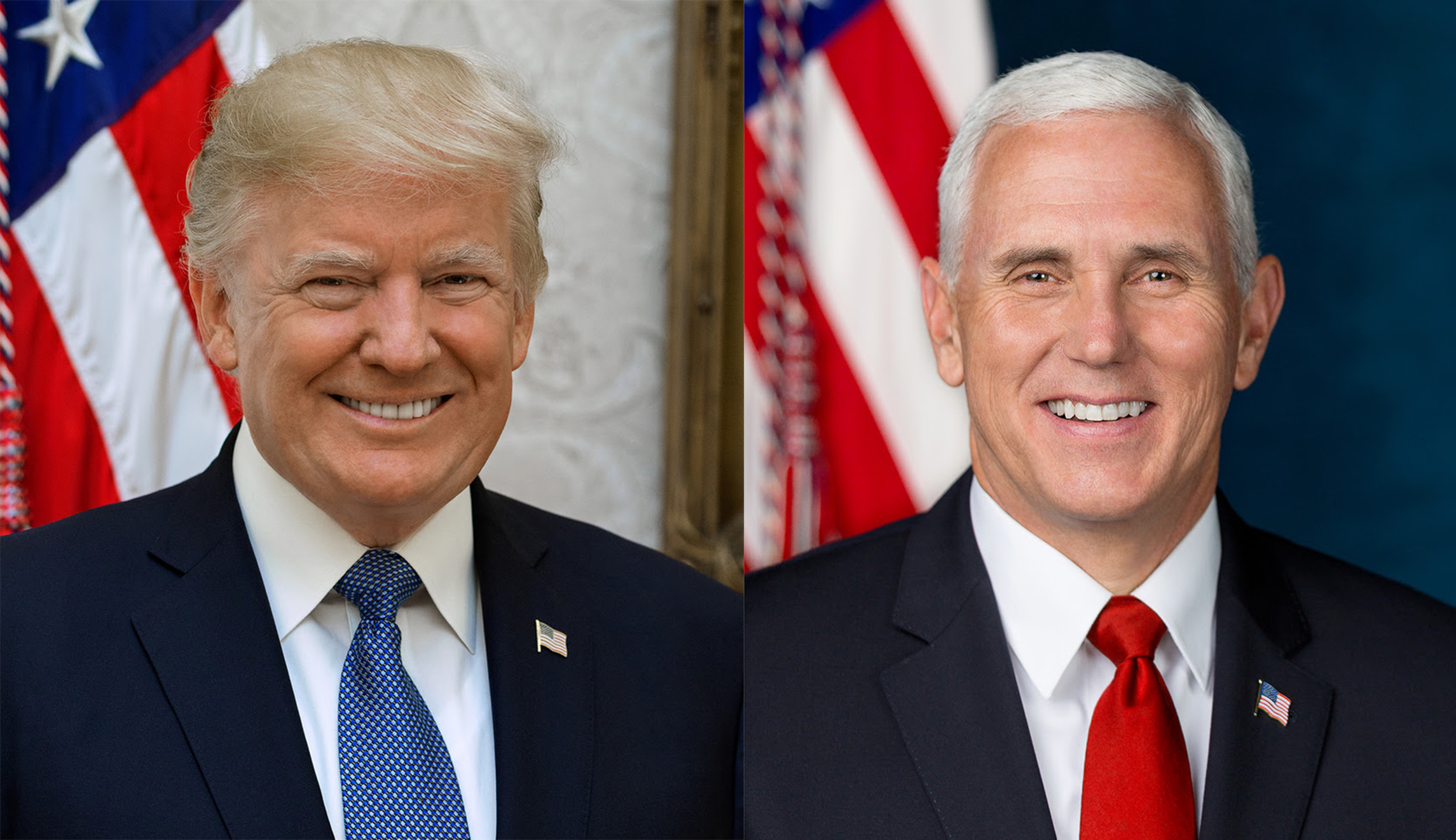 White House releases official portraits of Trump, Mike Pence