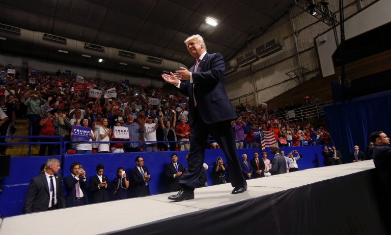 Donald Trump on Tuesday signaled plans to embrace legal status for non-criminal illegal immigrants. (AP Photo/Gerald Herbert)