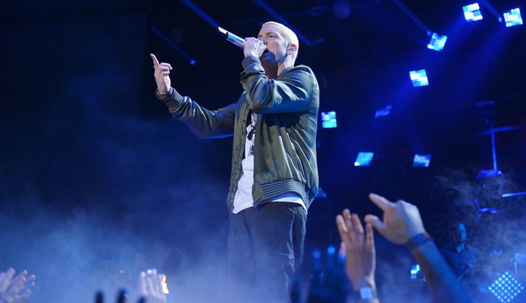 On Tuesday night's airing of the BET Hip Hop Awards, rapper Eminem eviscerated President Trump in a four-minute freestyle, accusing him of being a white supremacist and trying to start a nuclear holocaust. (Photo by John Shearer/Invision for MTV/AP Images)