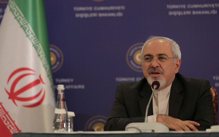 The White House issued a statement condemning Iranian Foreign Minister Mohammad Javad Zarif, pictured, for honoring Imad Mugniyah, a former leader of Hezbollah, at a wreath-laying ceremony. (AP Photo)
