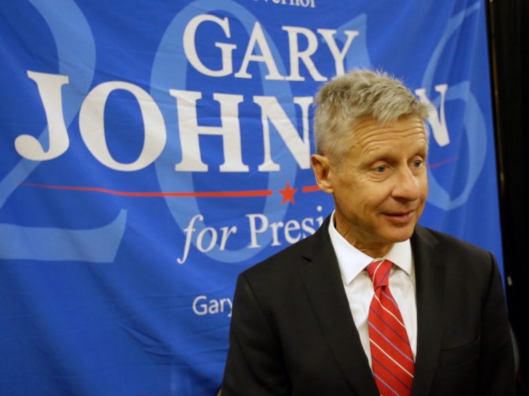 Gary Johnson, the 2012 nominee, comes up just short of the majority of delegates needed (AP Photo/John Raoux)