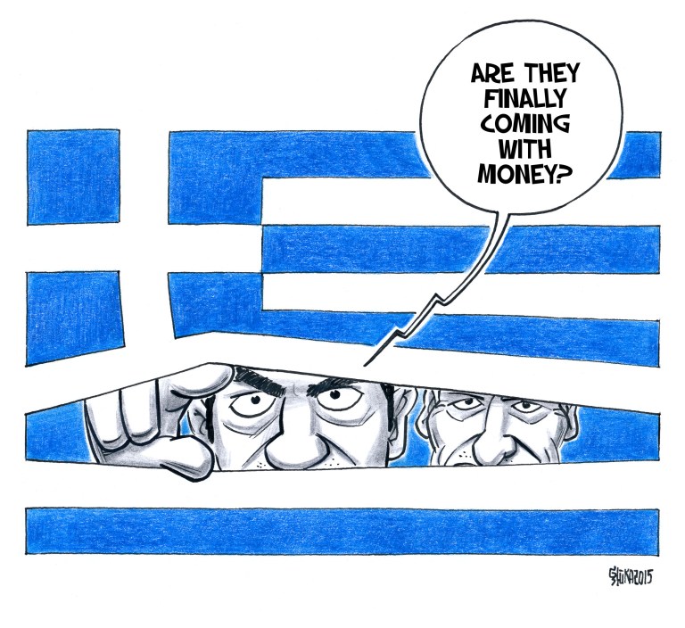Editorial cartoon: Greek collectors