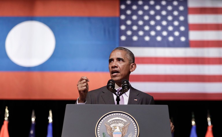 President Obama said the U.S. military dropped more bombs over Laos during the Vietnam War than it did collectively on Germany and Japan during World War II. (AP Photo/Carolyn Kaster)