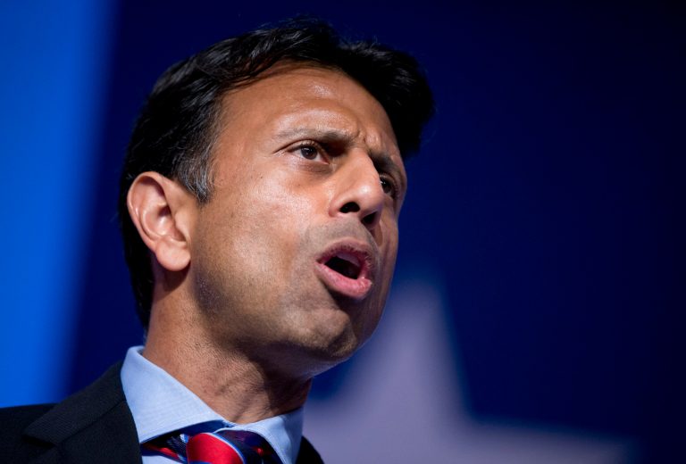In a speech designed to boost his hawkish credentials, Gov. Bobby Jindal touted a foreign policy vision in D.C. that aimed to balance increased military spending with fiscal conservatism. (AP/Manuel Balce Ceneta)