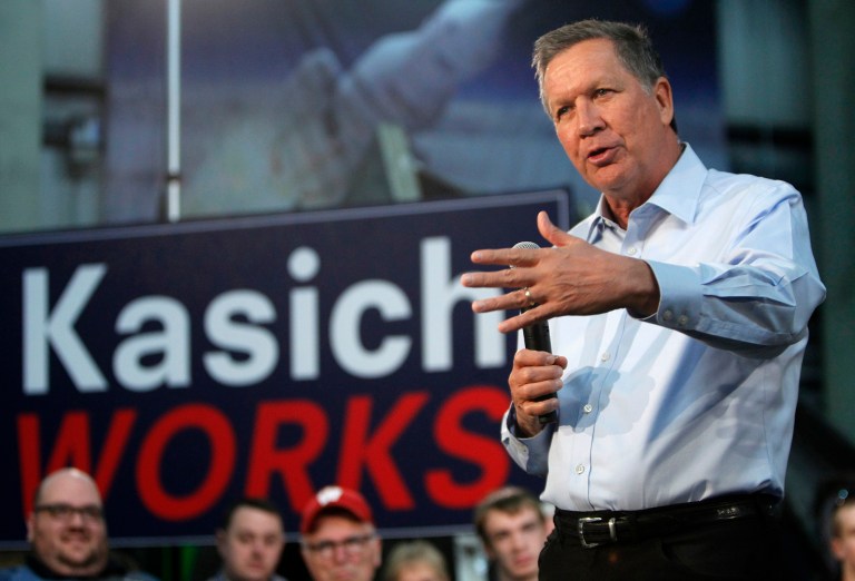 Republican presidential candidate Ohio Gov. John Kasich explained that if illegal immigrants violated additional laws after entering the country then he would deport them. (AP Photo/Kiichiro Sato)