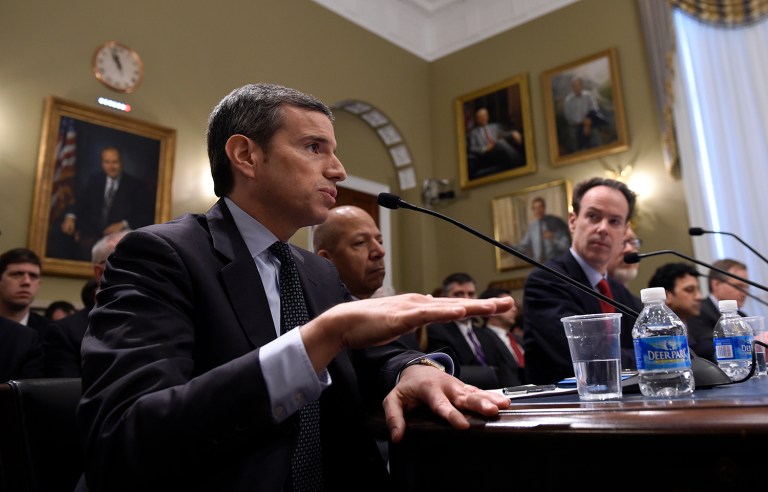 Antonio Weiss, left, counselor to Treasury Secretary Jack Lew, testifies on Capitol Hill. (AP Photo/Susan Walsh)