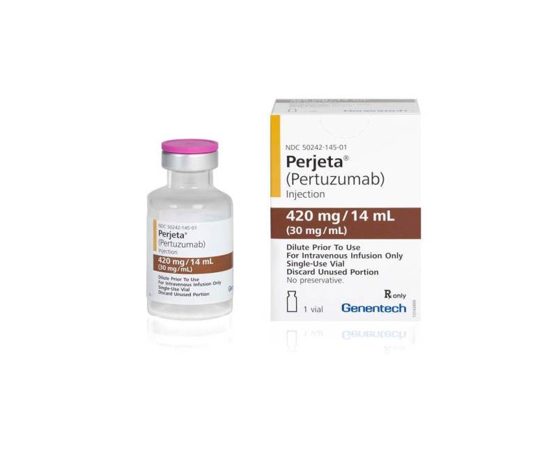   This undated photo provided by Roche, shows the initial treatment drug Perjeta The U.S. Food and Drug Administration has issued a positive review of Perjeta, a breast cancer drug from Roche that could soon become the first pharmaceutical option approved for treating early-stage disease before surgery. (AP Photo/Roche)  