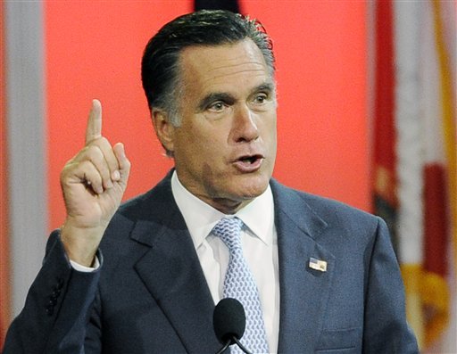 In this July 11, 2012 file photo, Republican presidential candidate, former Massachusetts Gov. Mitt Romney speaks in Houston. (AP Photo/Pat Sullivan, File)
