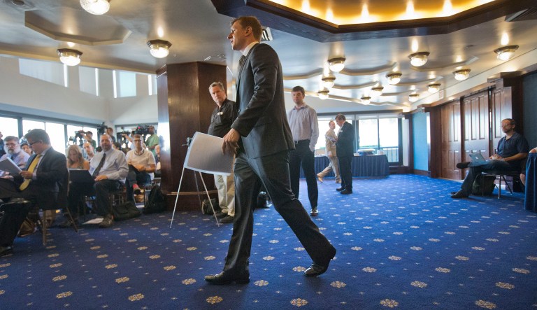 The group's head, James O'Keefe, claimed that while their cover was blown by a Post story that afternoon (AP Photo/Pablo Martinez Monsivais)