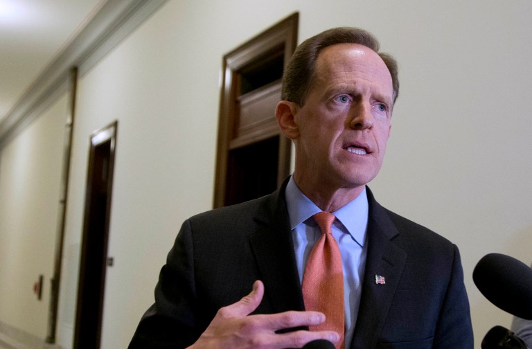 Sen. Pat Toomey said on Saturday that his constituents are not experiencing what the president described. (AP Photo/Manuel Balce Ceneta, File)
