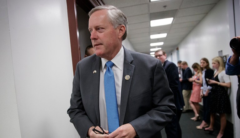 House Freedom Caucus Chairman Rep. Mark Meadows, R-N.C., says the GOP has backup plans if the American Health Care Act fails. (AP Photo/J. Scott Applewhite)